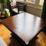 Empire style coffee table in solid wood – square top 80 cm