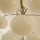 10-light chandelier in opaline and chrome-plated metal, 1960