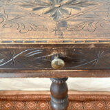 Old tripod side table with drawer