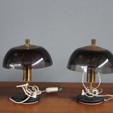 Mmid-century desk lamps in Plexiglas and brass Italy 1960s