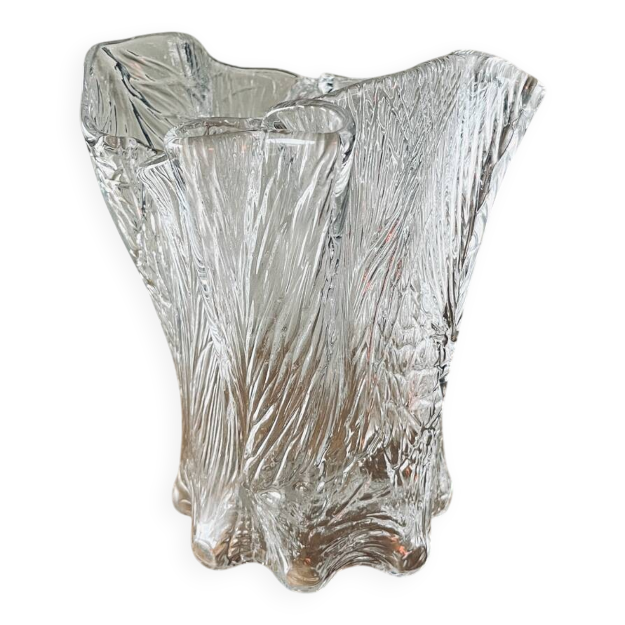 Scandinavian handkerchief vase by Severin Brørby hadeland Furu in glass 1970