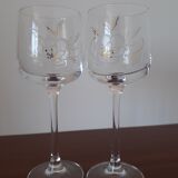 2 verres à vin en cristal