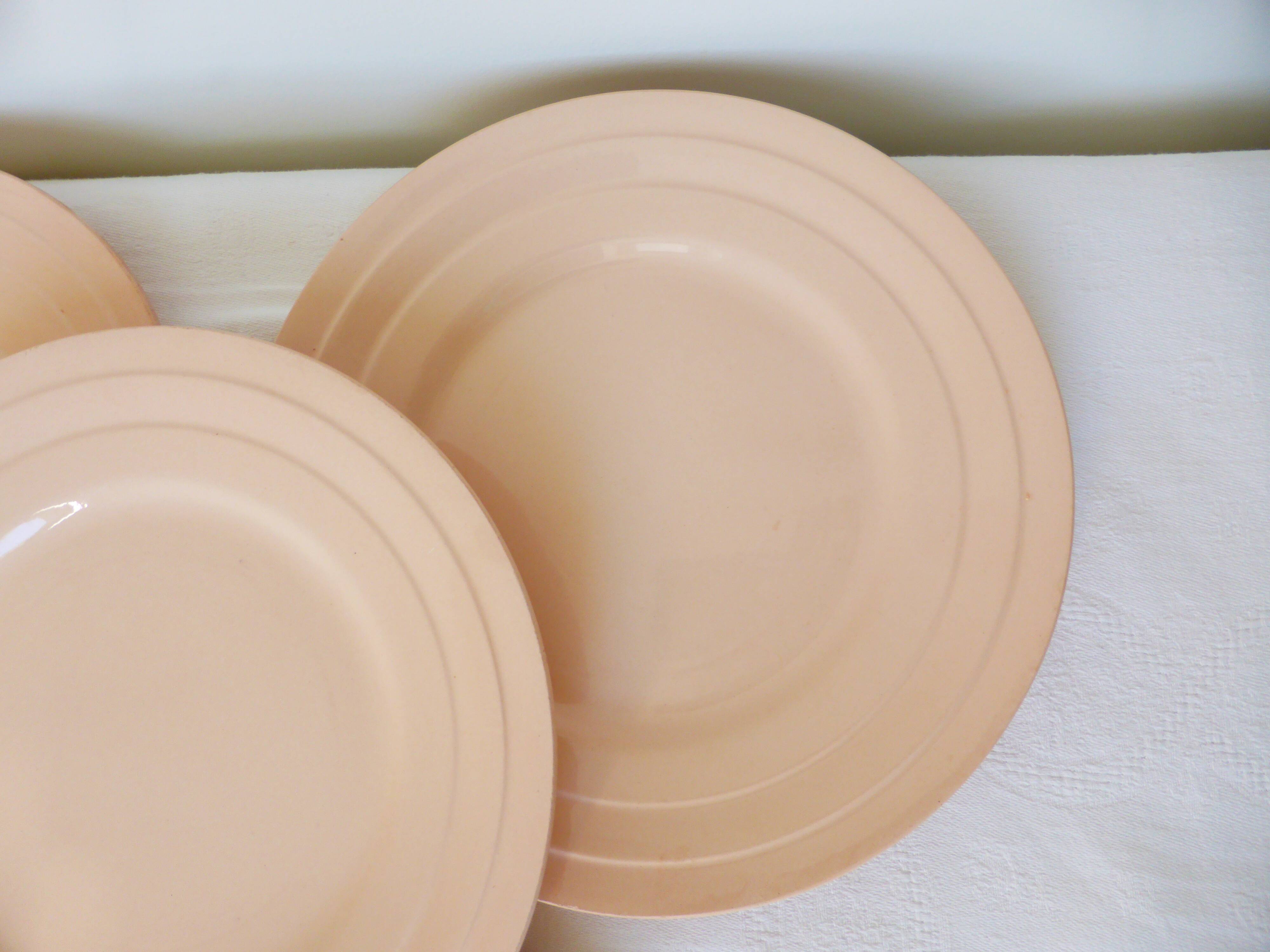 4 vintage art deco dessert plates 210685