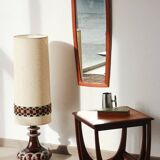Floor lamp - Ceramic base with large lampshade - 1970s