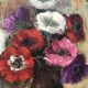 Huile sur toile Bourganel 1978 bouquet de fleurs