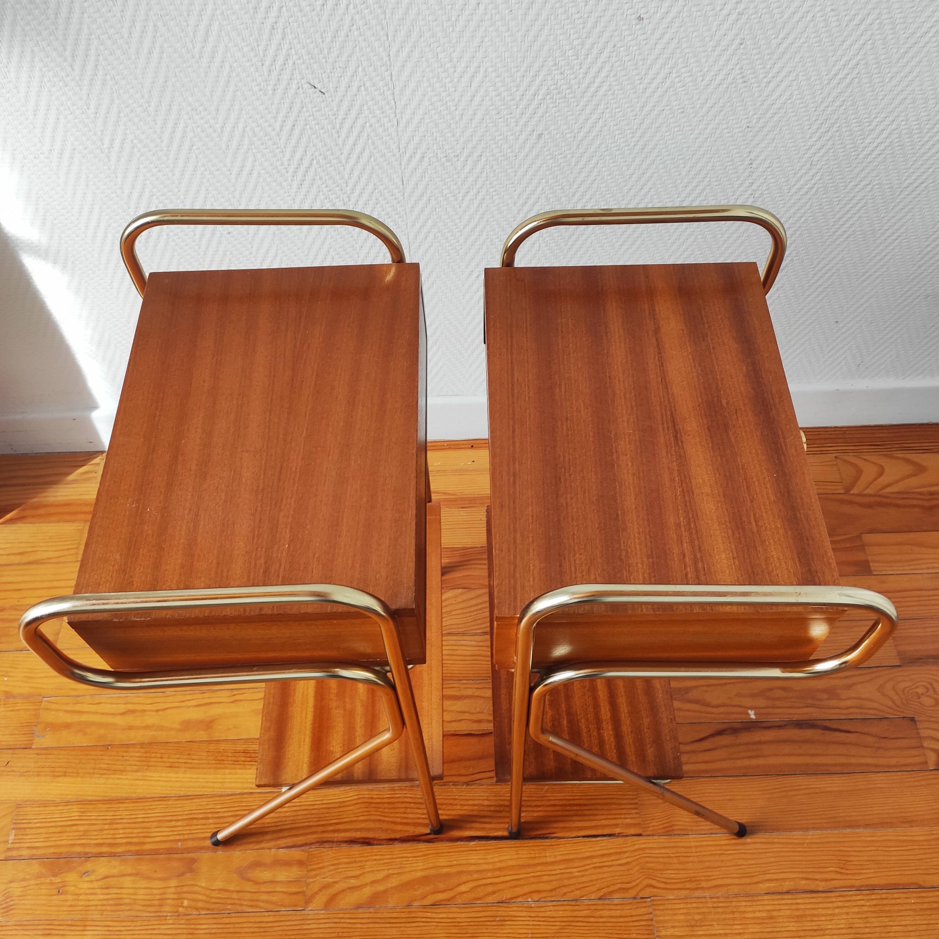 Pair of vintage modernist bedside tables