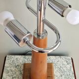 Grande lampe nautique bois et laiton années 80
