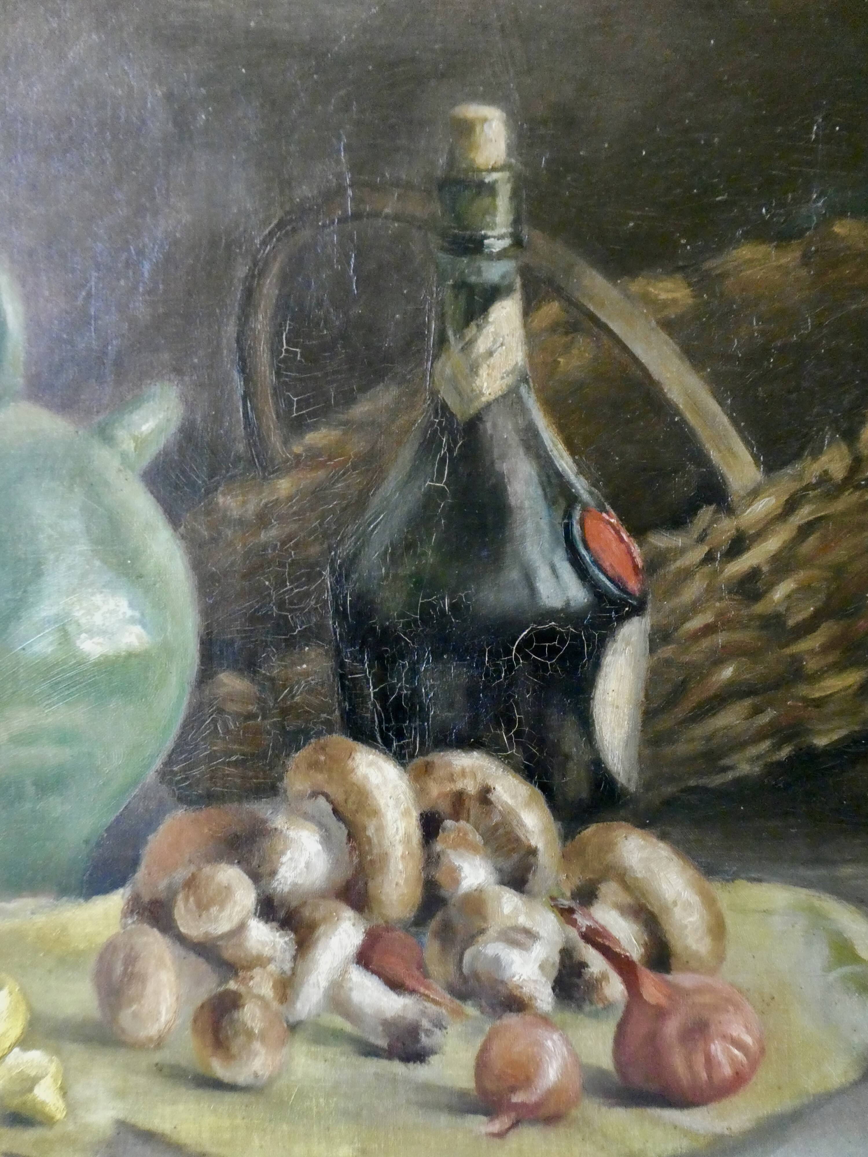 Tableau, huile sur toile, nature morte, signée