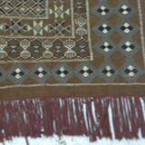 Vintage Berber Wool Carpet Hand-Knotted Antique Tunisian Brown