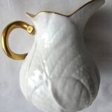 Service à café 3 éléments décor feuille, porcelaine fine décorée Or Napoléon III