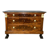 Commode d'époque Consulat en acajou et placage d'acajou