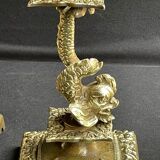 Pair of Napoleon III candle holders - Louis XIV style - Bronze (gilded)