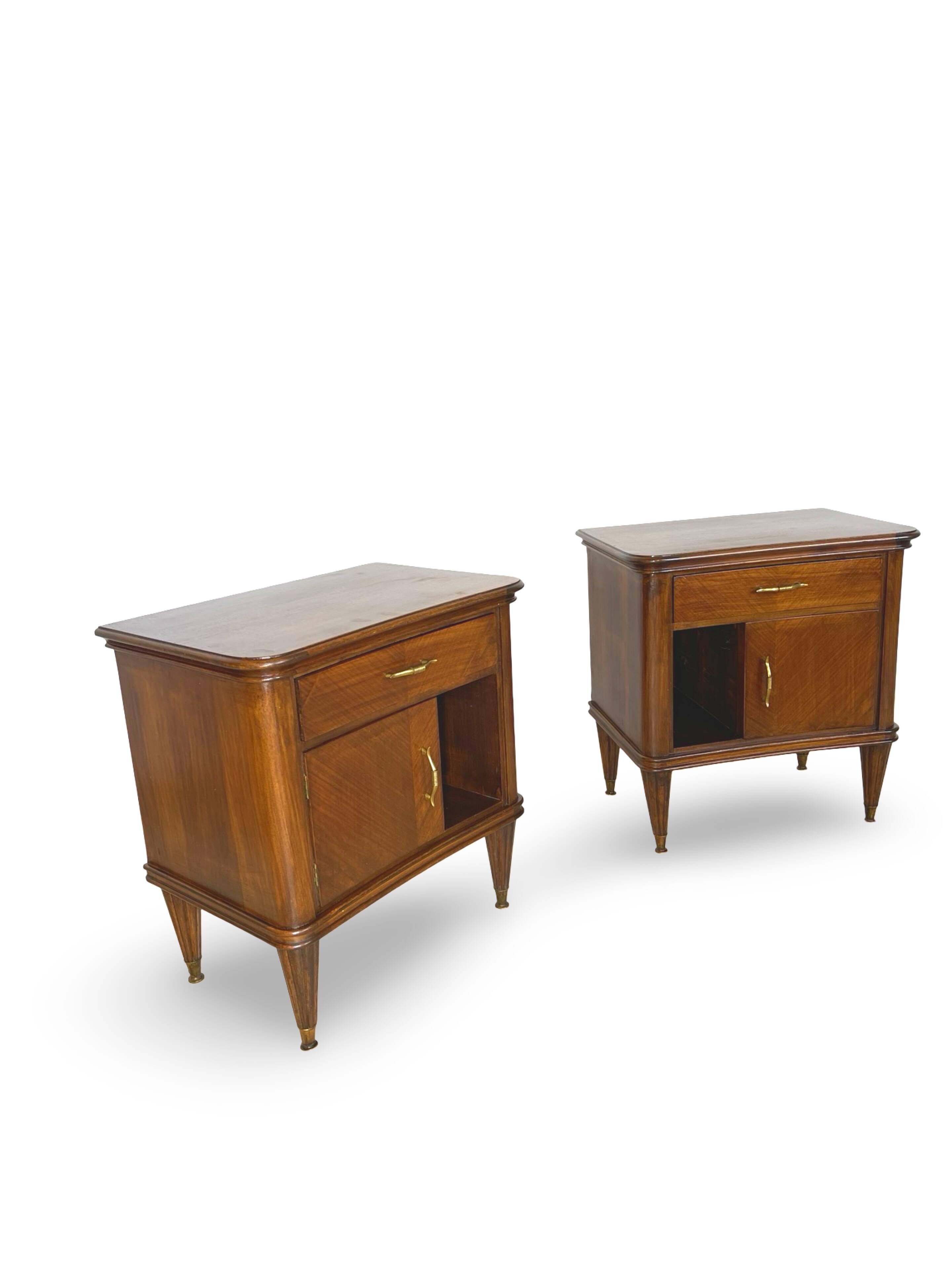 Pair of Italian bedside tables from the mid-20th century.
