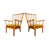 Set of 2 Baumann Fan Armchairs 1960
