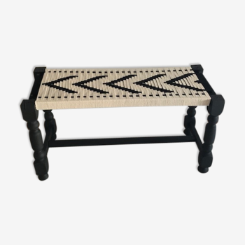 Hand woven indian bench