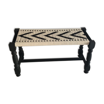 Hand woven indian bench