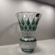 Val Saint-Lambert "Pineapple" vase in double-layered and cut green crystal. Height: