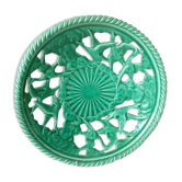 Fruit cup in torsadee faience and openwork duck flight years 1950