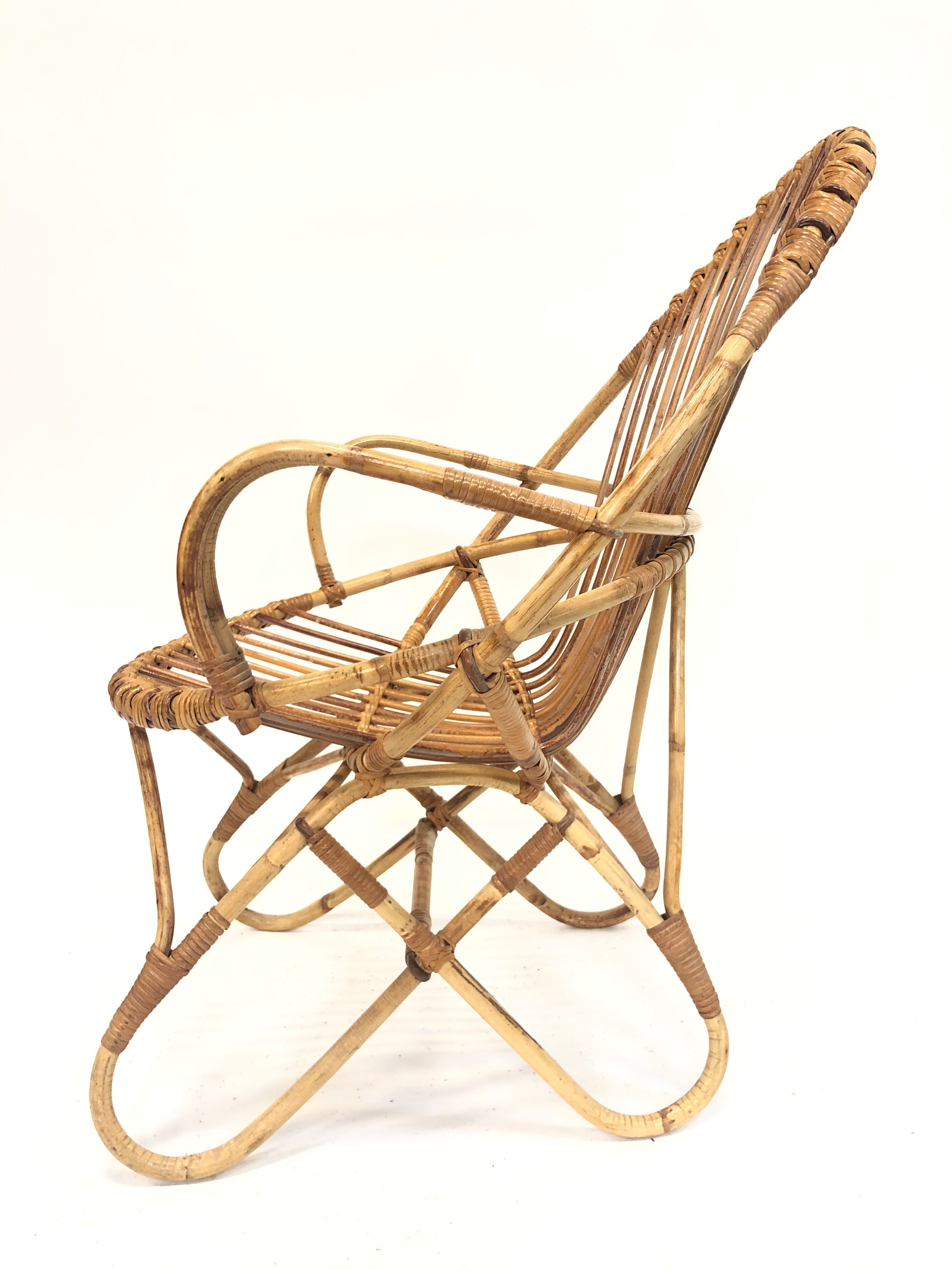 Rohe Noordwolde rattan chair, 1960, Netherlands