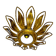 Sunburst ceiling light fixture or sconce, gilt iron & exposed bulb France, 1970s