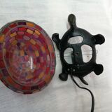 Mosaic and fonte glass turtle lamp