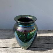 Vintage iridescent ceramic vase