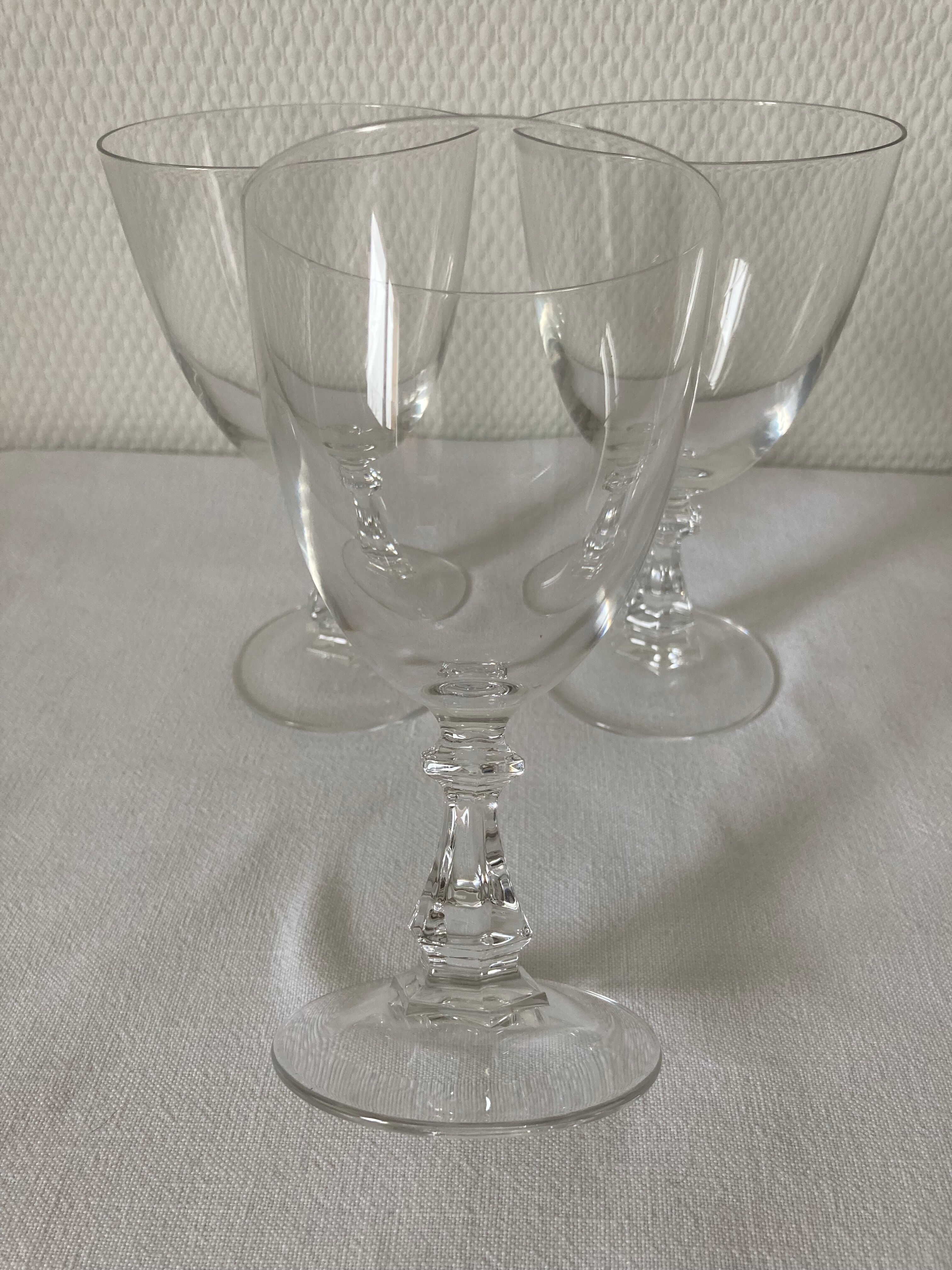 Ancient crystal foot glasses