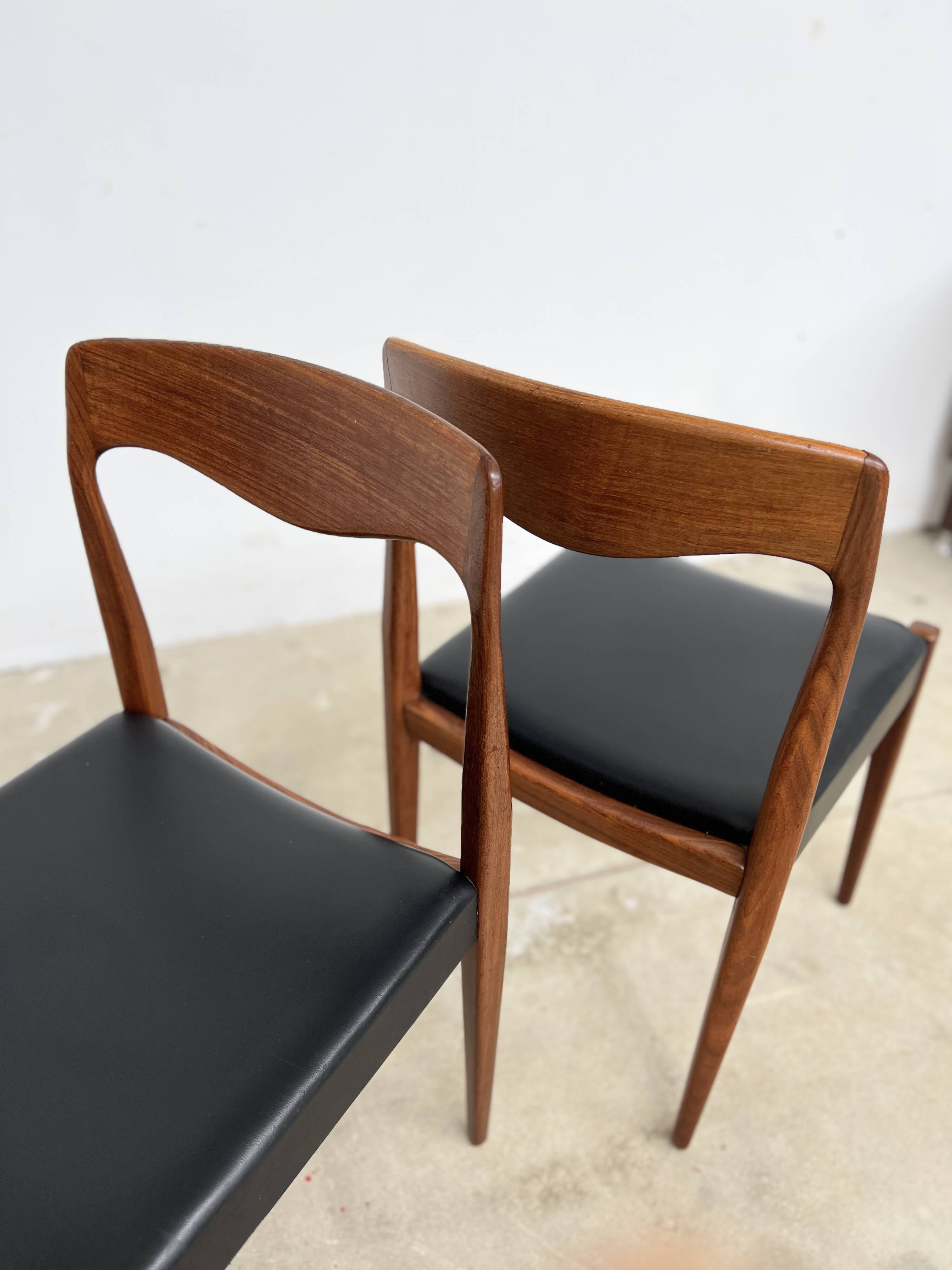 Scandinavian teak and leatherette chair