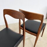 Scandinavian teak and leatherette chair