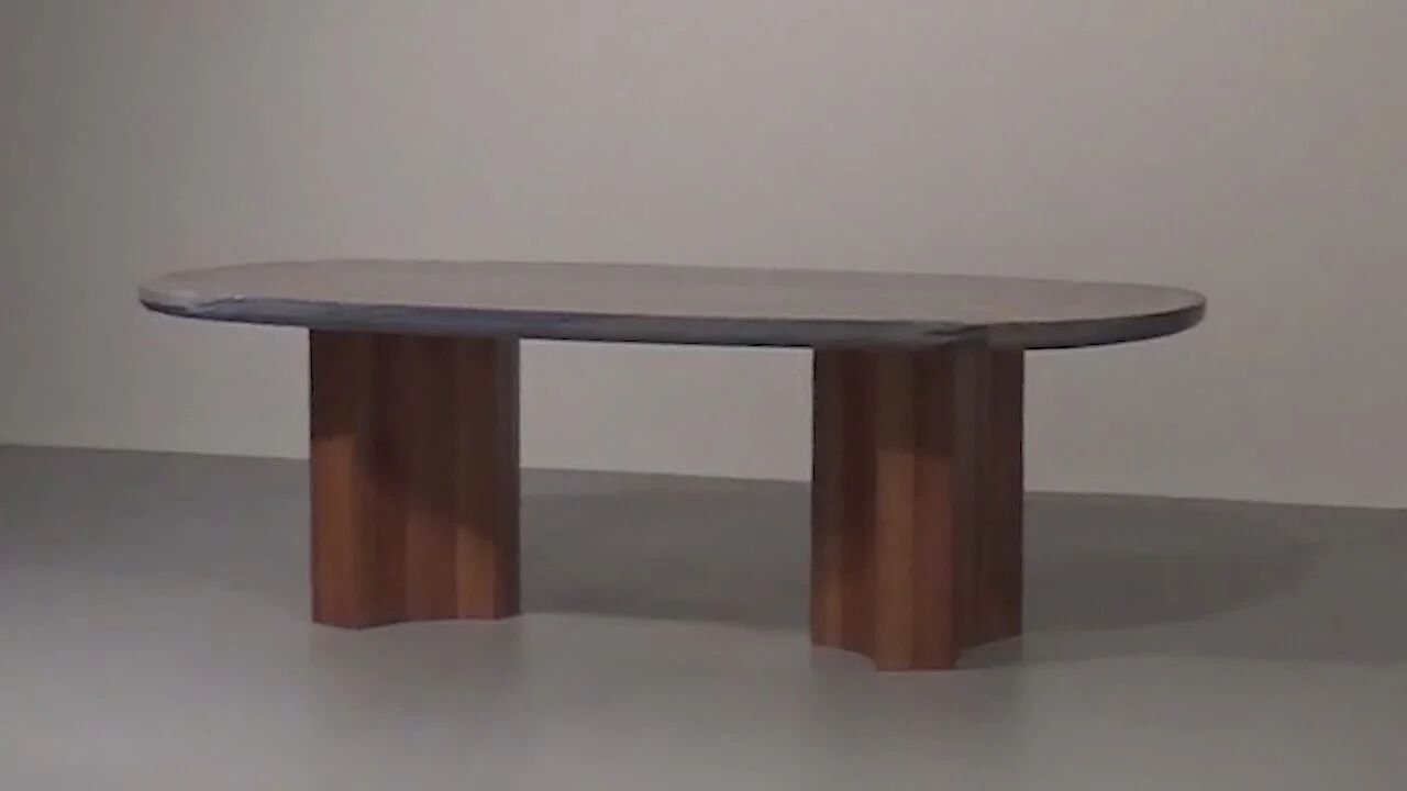 Exquisite blue Brazilian marble tabletop with hand-inlaid wood