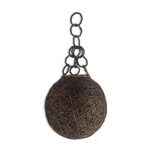 Suspension boule osier