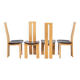Vintage Beech and Leather Dining Chairs by Pietro Costantini for Ello, 1970s, Set of 4
