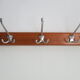 Vintage wall coat rack with three large hooks
