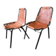 Pair of Metal and Leather Chairs, after Charlotte Perriand for Les Arcs, circa 1960.