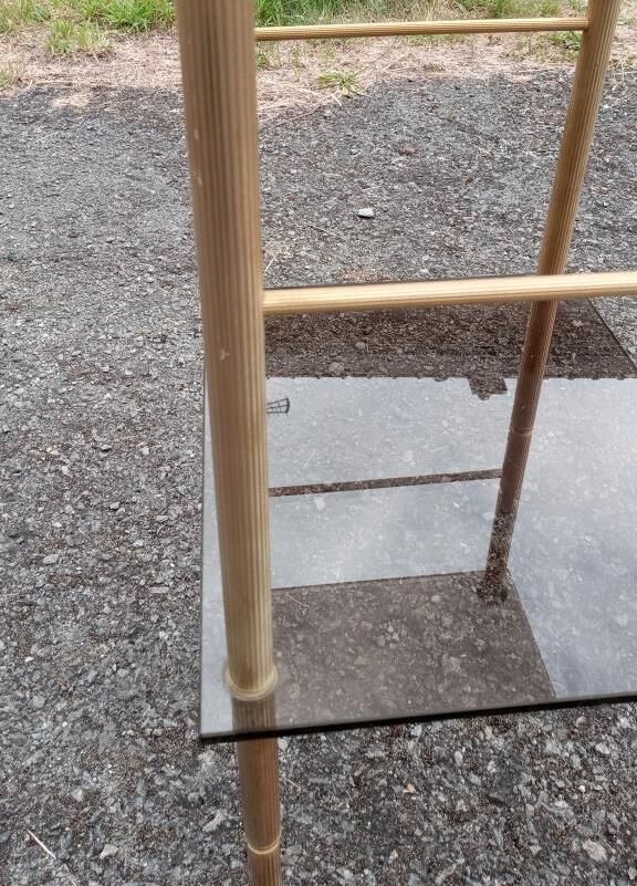 Gold metal and glass console