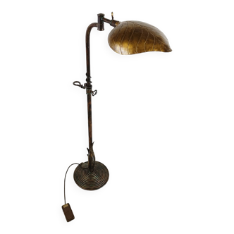 Vintage brass leaf floor lamp 1970s