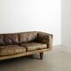 Danish Mid Century Three Seater Brown Sofa "V11" by Illum Wikkelsø, 1960s