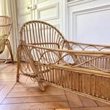 Rattan basket bed