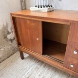 Enfilade teck XL années 60 constructiviste