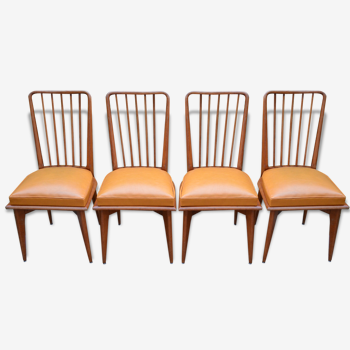 Quatre chaises dossier à barreaux