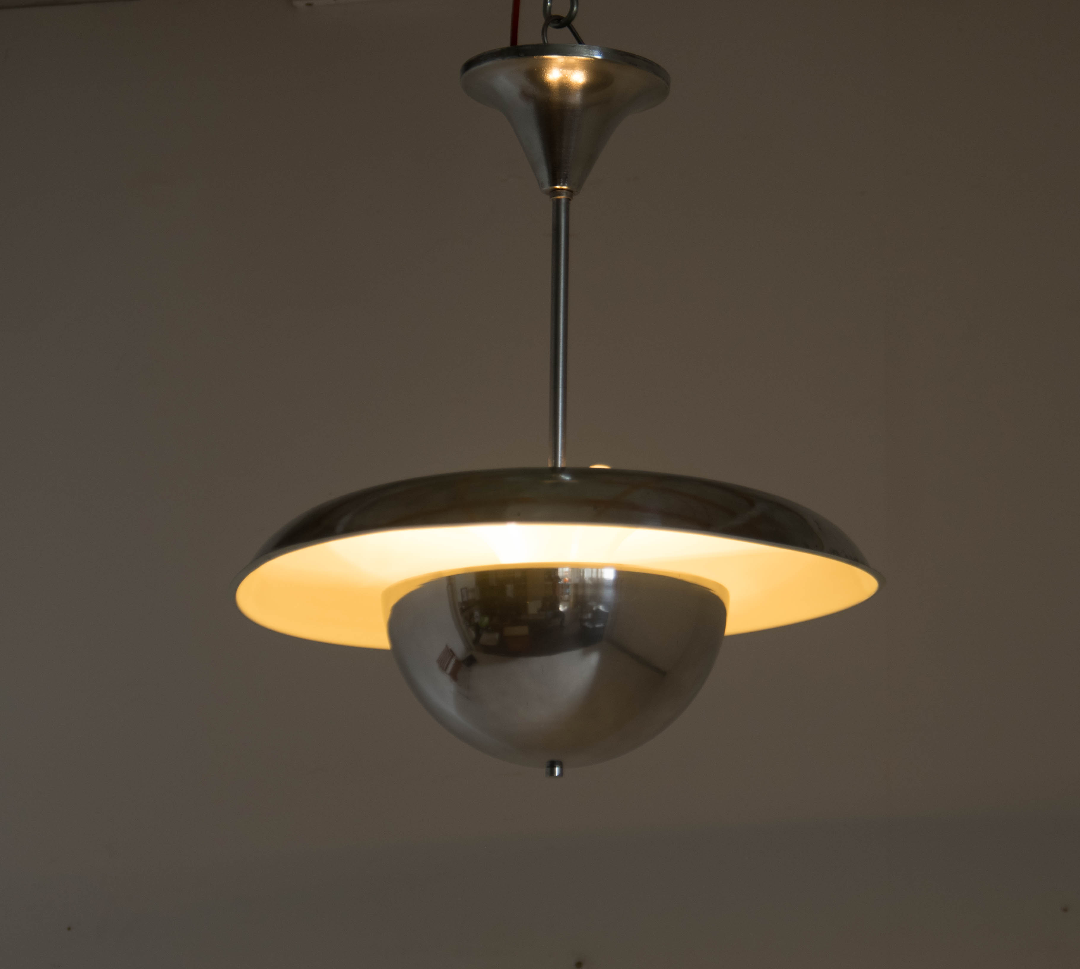 Rare Bauhaus Chandelier by IAS, 1930s, Restored