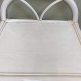 White rattan bedside table