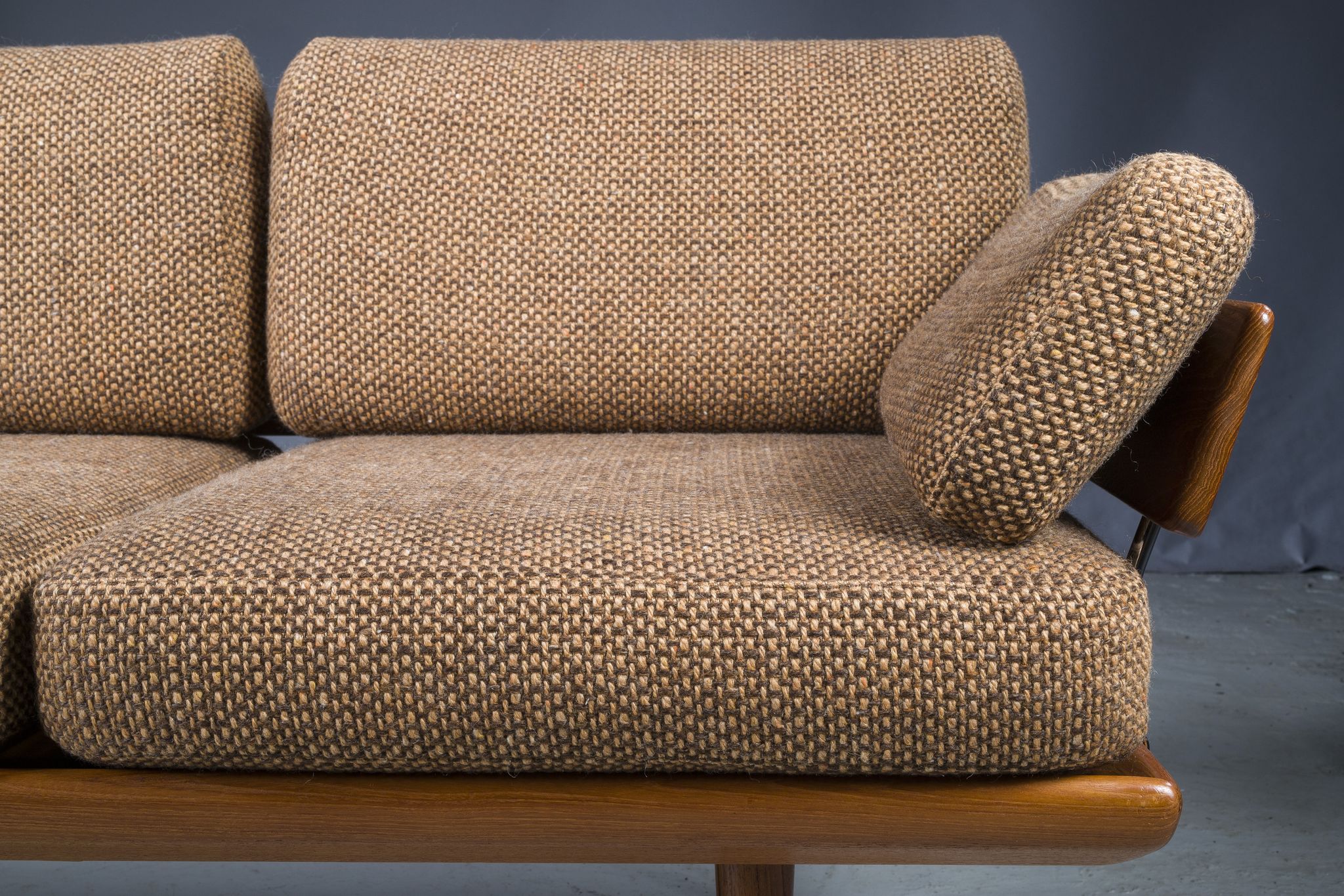 Danish Teak Fd 417 3 Seats Sofa Model Minerva by Peter Hvidt and Orla Molgaard-Nielsen for France &