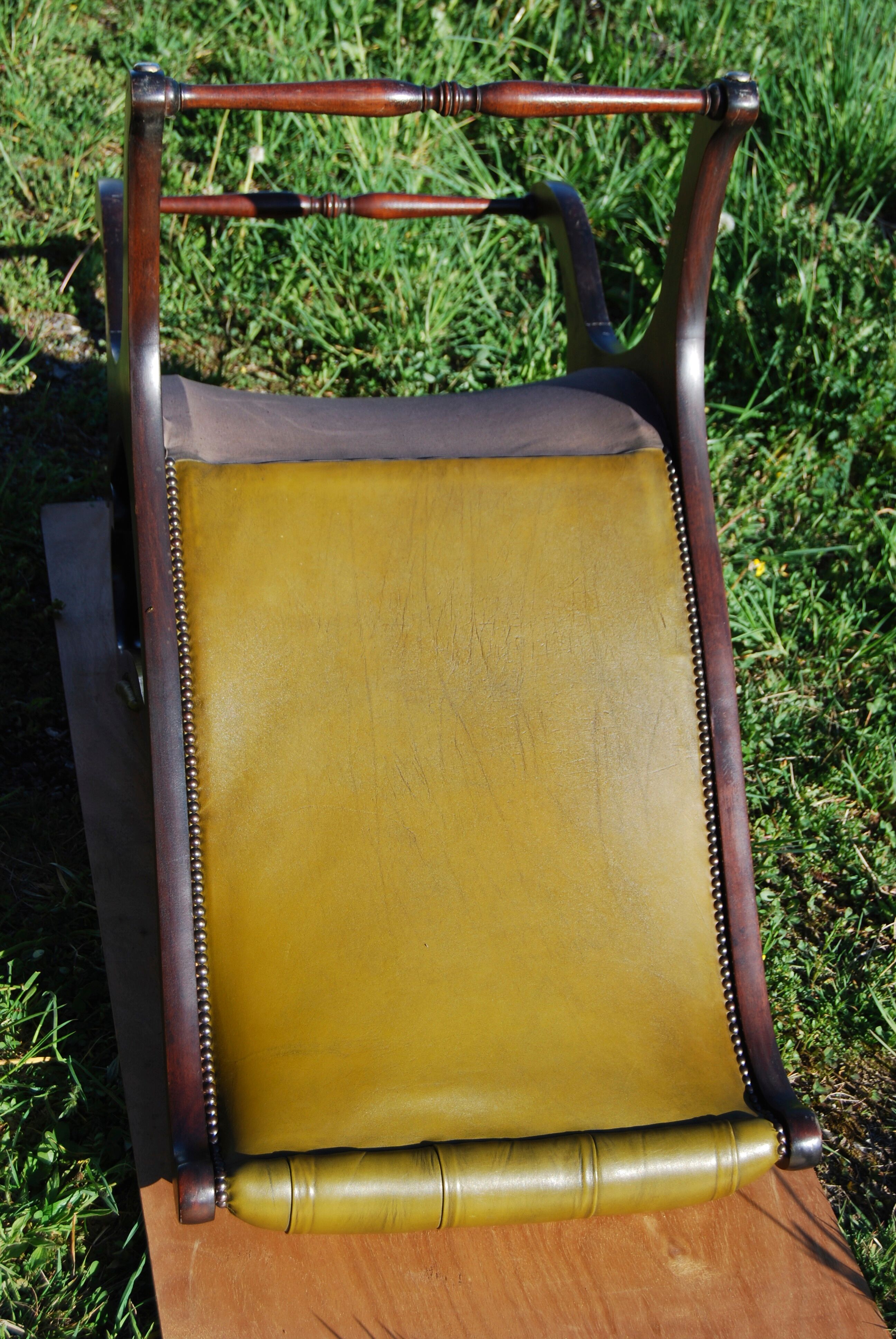 Chesterfield Victoria chair in green leather.