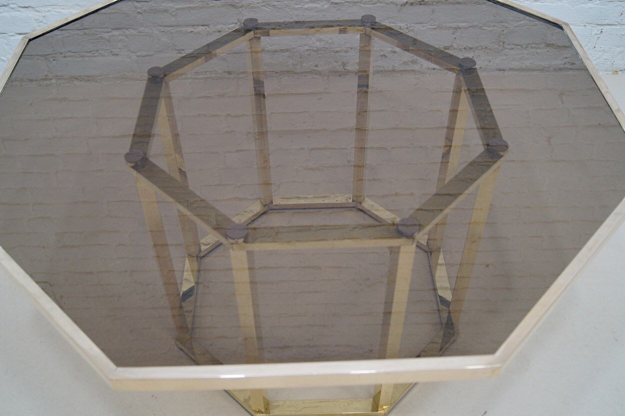 Brass  Italian coffee table by Romeo Rega, 1970s