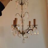 Ancient chandelier with stamps and brass 4 fires