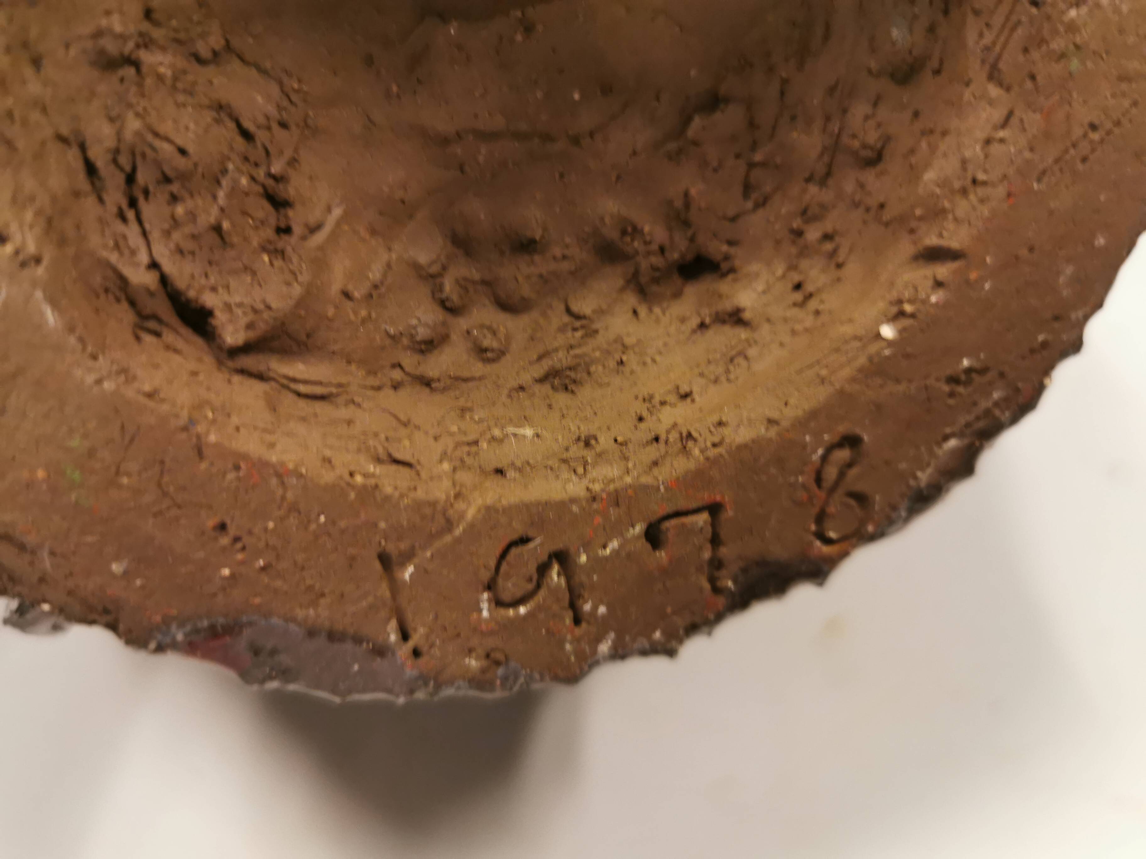 Bowl in ceramic, in beautiful colours, Danish and from Sloth art pottery 1978 (signed)