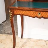 Bureau a gradin tiroirs à cylindres marqueté