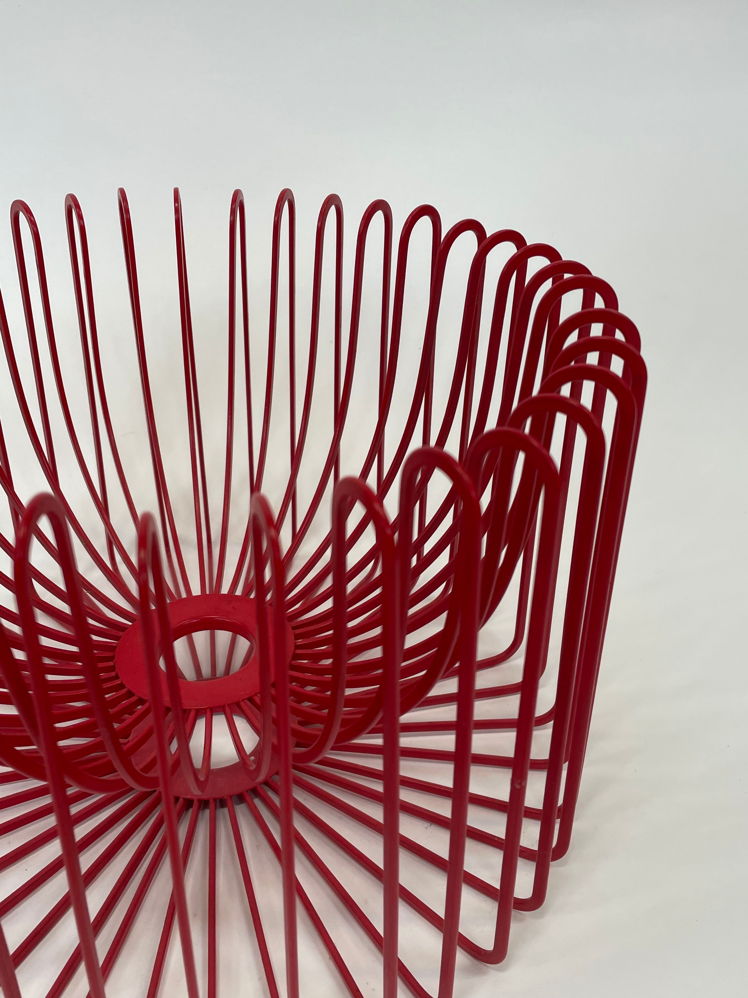 Ehlén Johansson for Ikea - metal red 'Trådig' fruit bowl basket