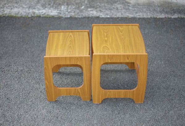 Paire de table gigogne bois scandinave style, table basse, table de chevet